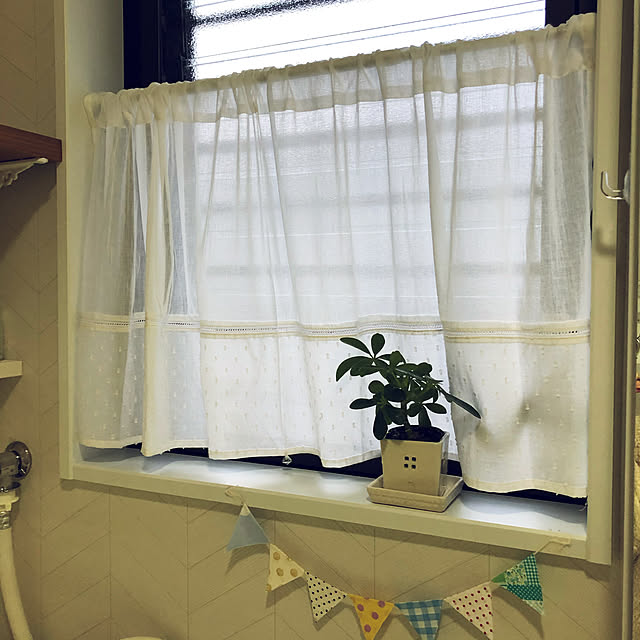 遮像カフェカーテン フラワー 各サイズ 小窓用 浴室 洗面所- 北欧ラグ・おしゃれなカーテン・人気インテリア収納通販Puolukka