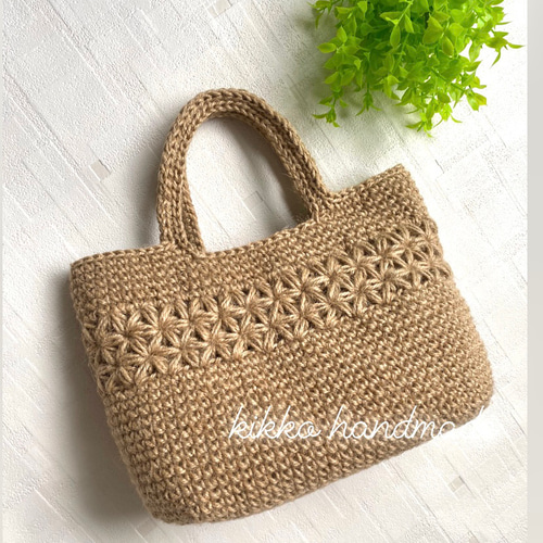 麻紐バッグ S 楕円底ワンハンドル2way 麻バッグ 麻ひもバッグ あさひもバッグ 春夏バッグiichi日々の暮らしを心地よくするハンドメイドやアンティークのマーケットプレイス