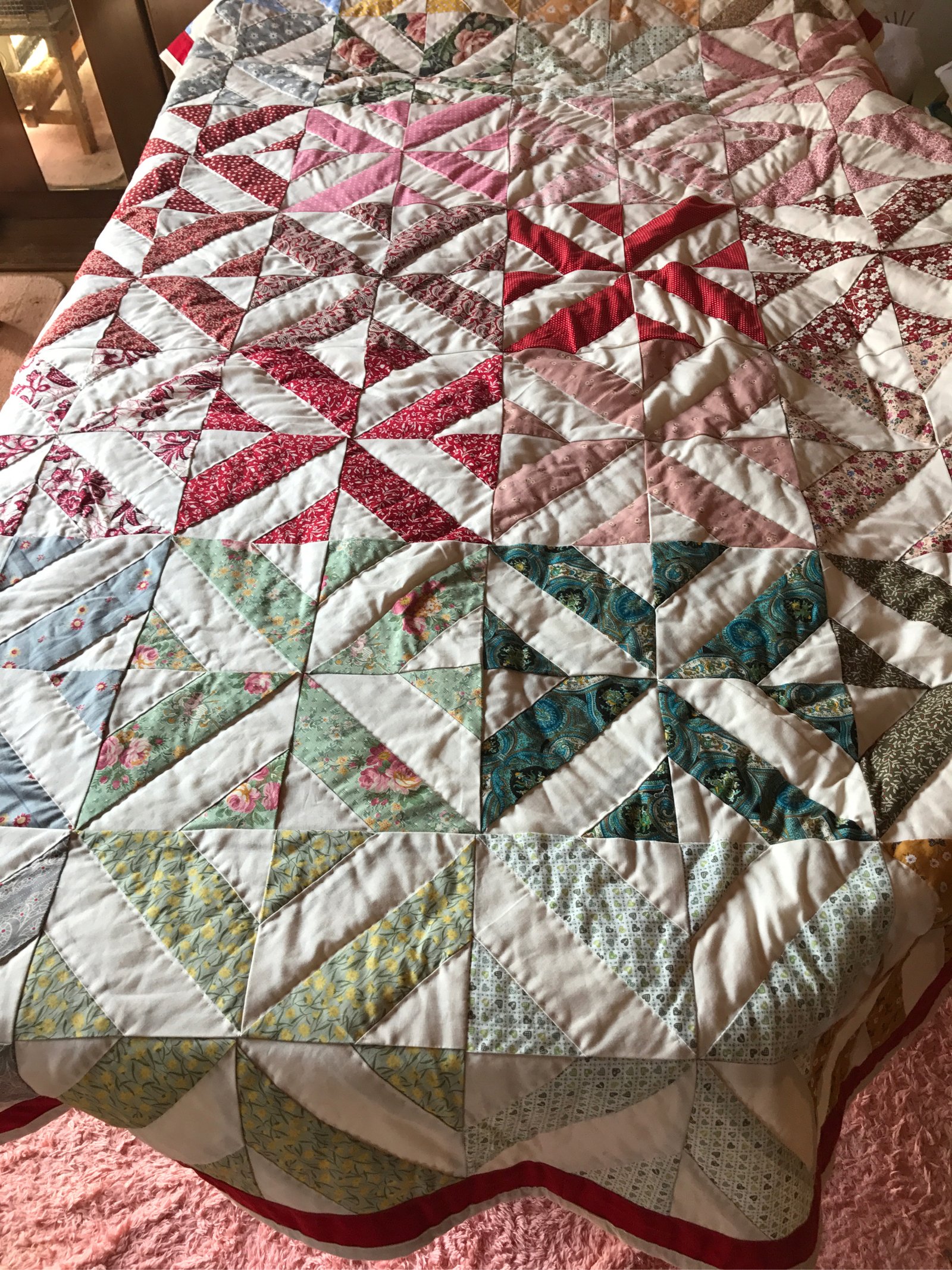 ダブルパッチワークベッドカバ