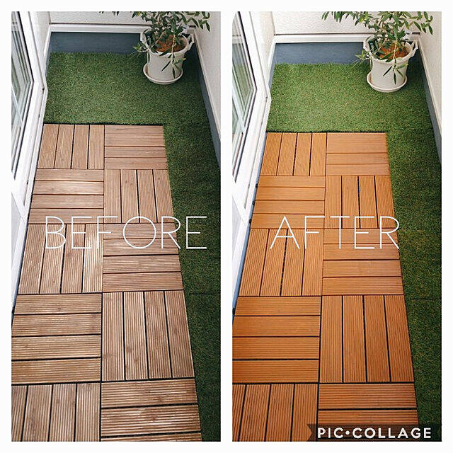 天然木ウッドパネル ウッドデッキ 人工芝 ベランダ タイル デッキパネル ベランダ 庭 正方形 水はけ ジョイント タイル アカシアフロアデッキ ジョイントマット - メルカリ