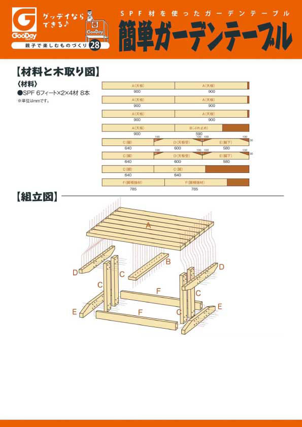 OK-DEPOT material アウトドアテーブル ガーデンテーブル ピクニックテーブル Picnic table 木製 秋田杉W1400×D1500