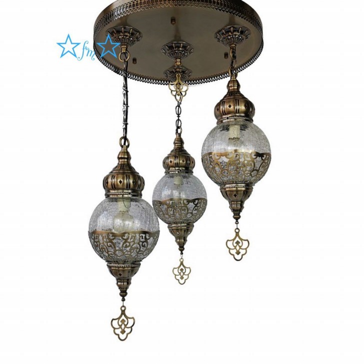 ボヘミア調 トルコ モロッコ風ペンダントライト 手作りモザイクステンドグラス アンティーク調 シャンデリア 天井照明