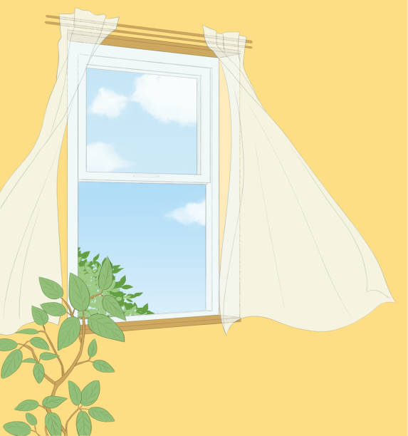 室内を使ったアナログ背景練習方法 4 カーテン・レースカーテン編 一点透視図