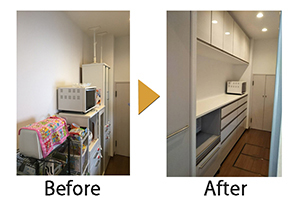 キッチン・台所リフォームで背面・壁面収納を増やす方法。リフォーム費用と実例も紹介！ - リフォームタイムズ SUUMO -リフォーム ・リノベーションのプロが発信する情報