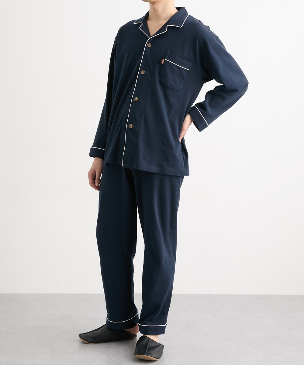 パジャマ メンズ 長袖 綿 セットアップ 春秋 冬用 ルームウェア メンズ 上下 セット 大人 紳士 おしゃれ パジャマ メンズ 大きいサイズかっこいい プレゼント 父の日 男性用 部屋着 人気 寝返りしやすい お洒落 肌触りがいい 通気性 が良い 送料無料 シンプル ブルー 白