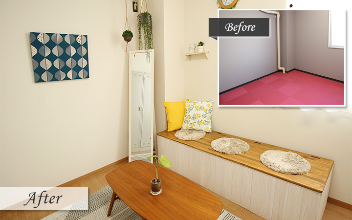 限られたスペースに更衣室を作りました。長野・上田オフィスづくり.com