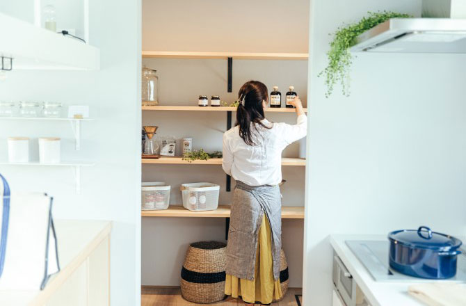 可動棚パントリー収納アイデア施工例ギャラリーケイアイプレストは新築一戸建・土地販売の不動産会社。ケイアイスター不動産グループ