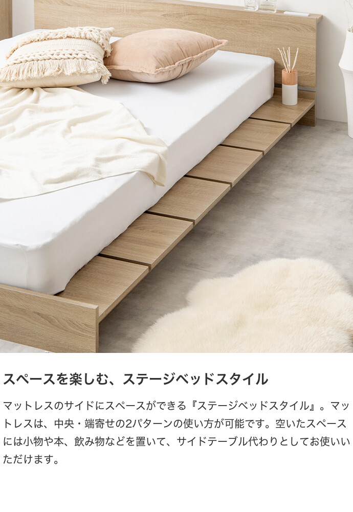 フレームのみベッド ベッドフレーム セミダブル ロー ダブル ステージベッド すのこ Yuseong ユソン 宮付き 宮棚 収納付き ヘッドボード韓国 : 家具350 - 通販 - Yahoo!ショッピング