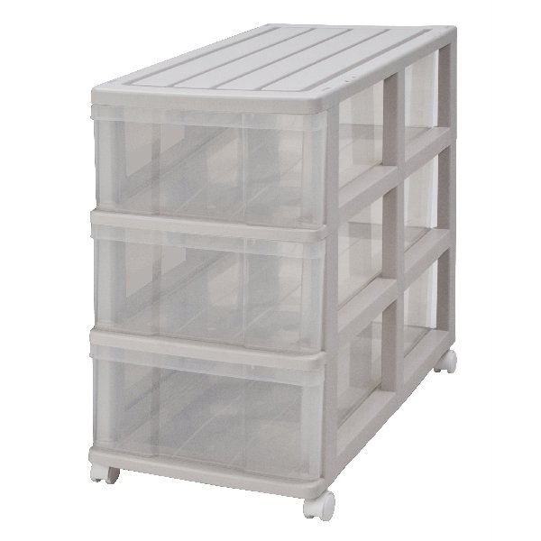 収納ケース プラスチック 引き出し 日本製 プラストベーシックFR5104 幅51cm 奥行45cm 4段 ワイド 幅広 ほこりの入りにくい壁タイプ半透明タイプ クローゼット 押入れ 衣類収納 衣装ケース PPケース おしゃれ 新生活 寝室 白い収納ケース - 通販家具とインテリアの