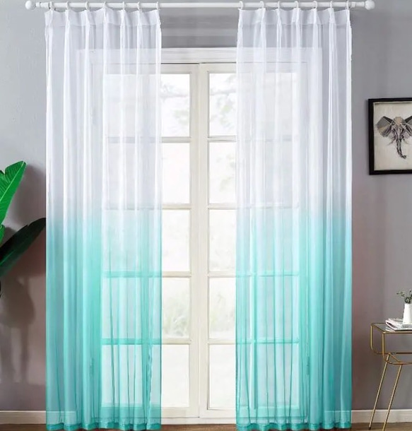 レースカーテン ブルー - ラグ・カーペット通販 びっくりカーペット