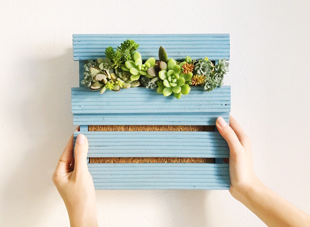 100均DIYミニサイズのウォールグリーンの作り方 100均フェイクグリーン使用。How to make a green wall