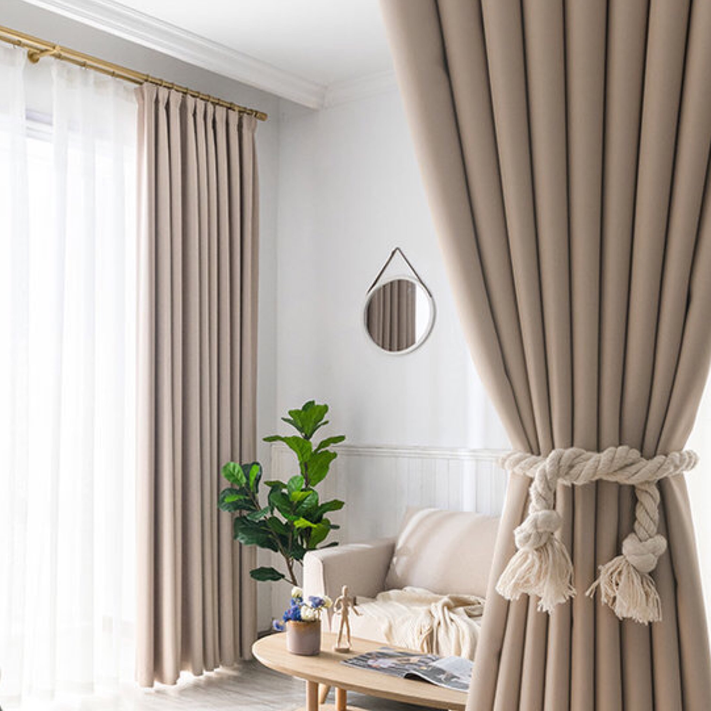 ２級遮光・防炎カーテン「シャンタンミックス グレー 」カーテン通販専門店のカーテンズ 公式