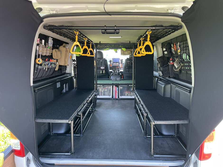 ハイエース２００系ＤＸの荷台に棚を自作してみたよ！ - 水 風 呂