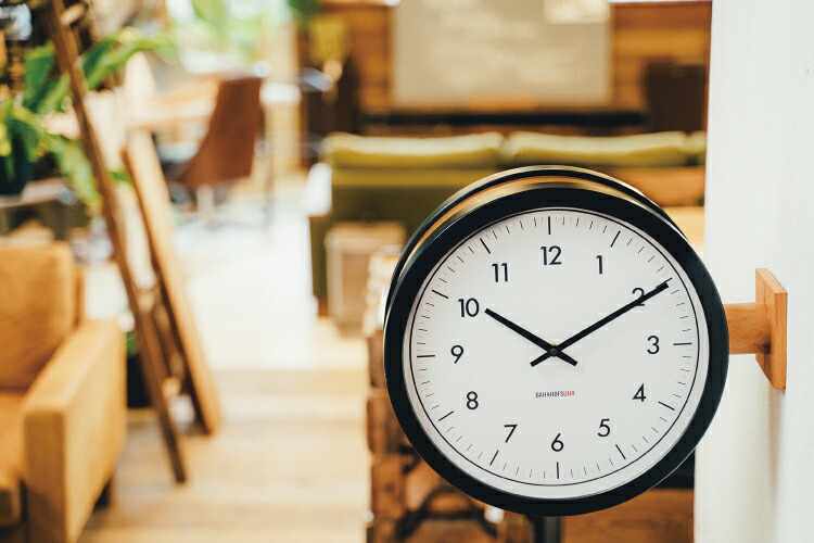 両面電波時計 ダブルフェイス ウォール クロック ブラック ABS樹脂 壁付け 両面 時計 リビング A7