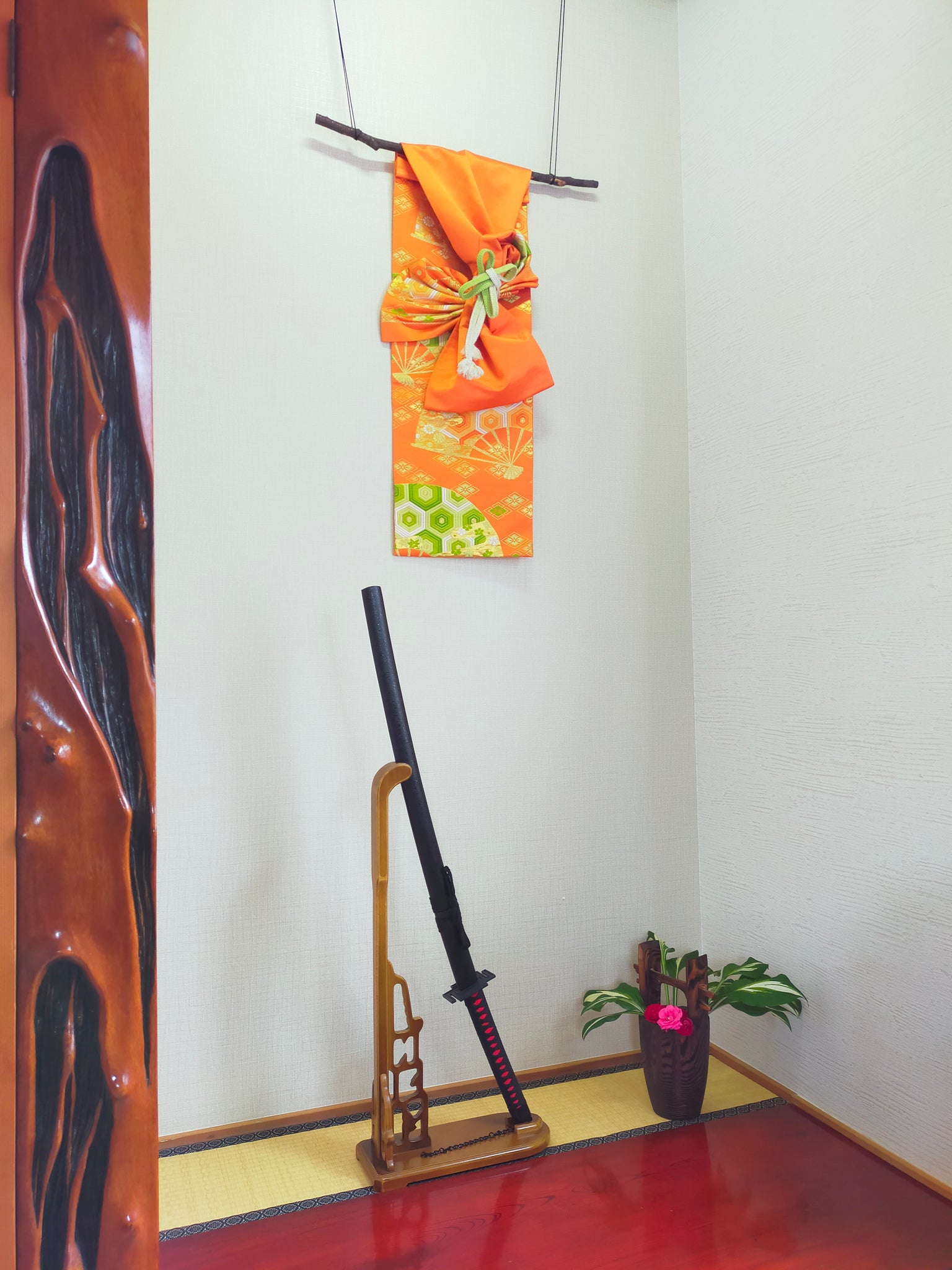 帯 帯リメイク 壁飾りAお正月