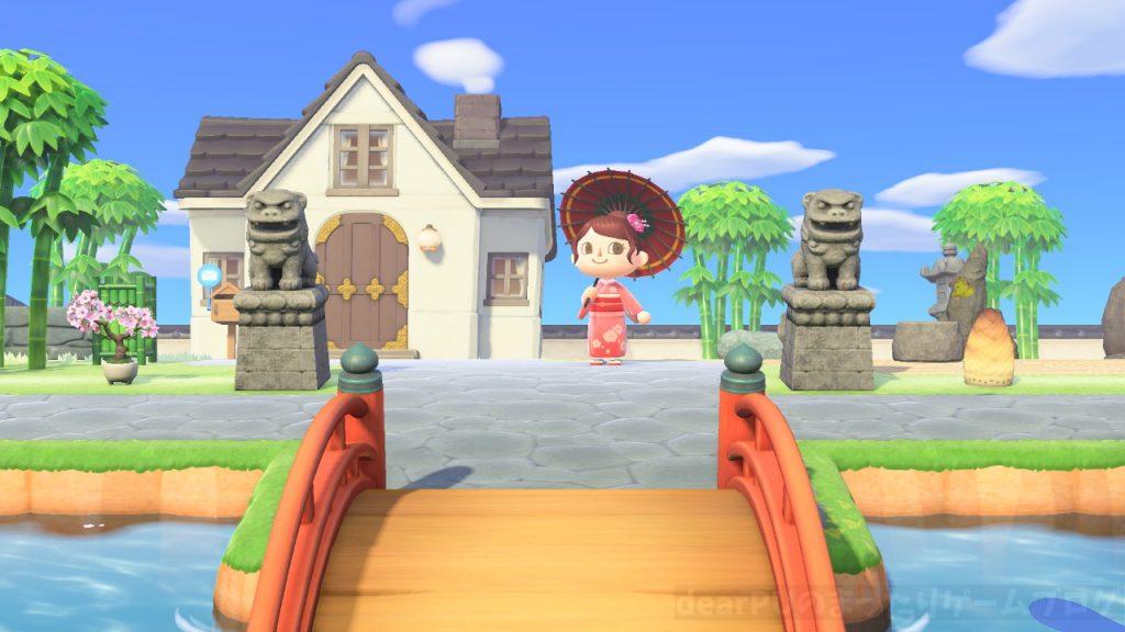 あつ森 マイデザなしで作る和風エリア￤竹林の和風庭園と露天風呂 島クリエイター