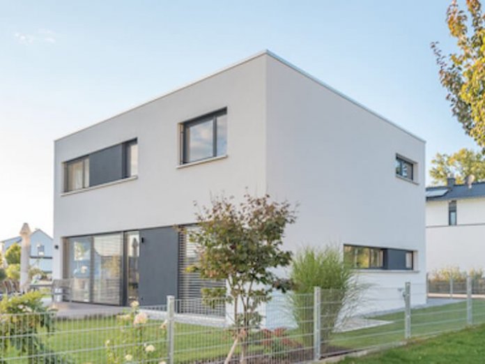 キューブ型の陰影ある外観がスタイリッシュ 高天井のリビングで伸びやかにくつろぐ住まい注文住宅の建築実例・事例詳細ミサワホーム