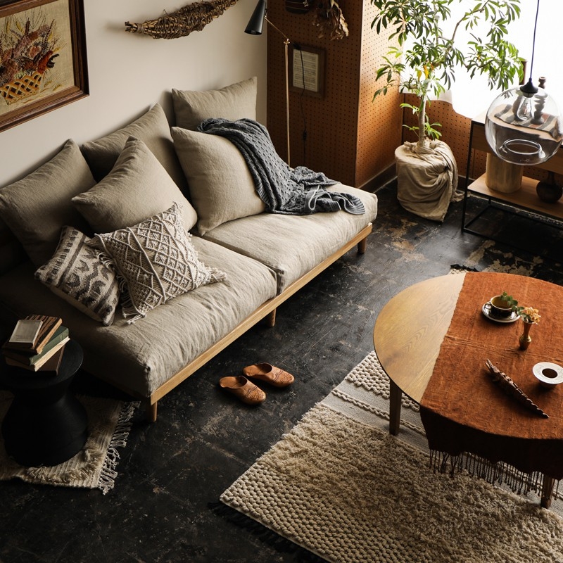 DIYで作ったソファークッションをふわふわにする方法さんぽmichi