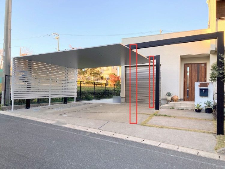 間口を1,800延長して取り付けた折板カーポート 福井市福井県カーポート・エクステリア福井ミニハウス