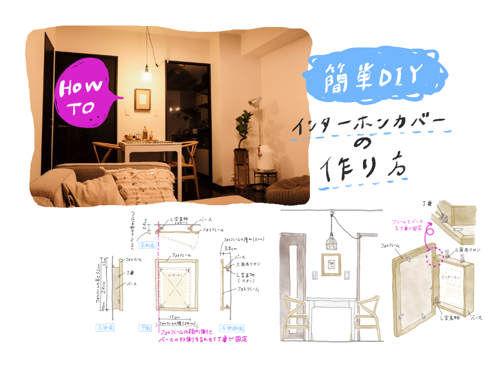 インターホンカバーのDIYでお部屋をおしゃれに
