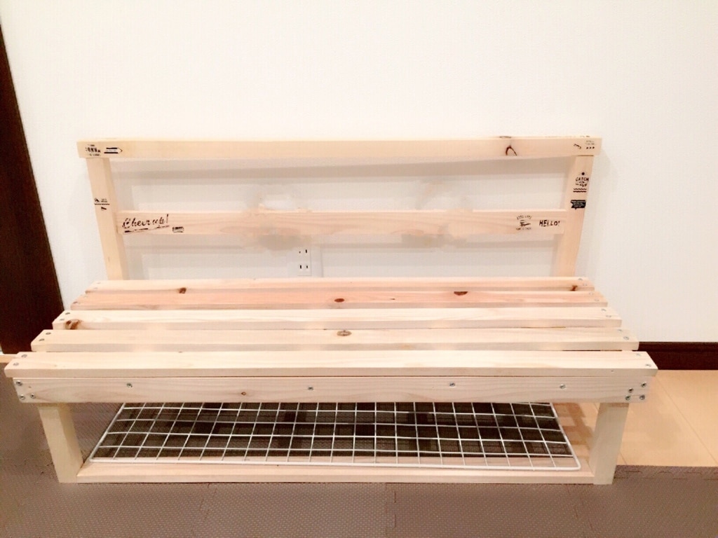 木工作品集 №124 背もたれ付きベンチ