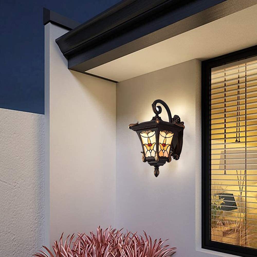 楽天市場 ブラケットライト 北欧 屋外用 おしゃれ 玄関外灯 LED対応 照明器具 防水 防雨型 ポーチライト 和風 レトロ ガラス 多面 筒形ロング 壁掛け照明 庭園 ガーデン 外壁 門柱灯 屋外照明 ウォールランプ アーム式 壁付け エントランス照明 アンティーク 廊下 玄関
