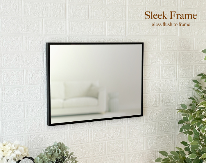 鏡 壁掛け ウォールミラー おしゃれ 北欧 洗面台 洗面所Sleek 52x52cm照明とインテリアの通販Canffy 公式