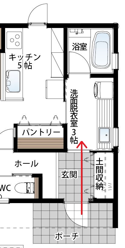 帰ってきたら手洗いうがい！玄関近くに洗面台がある間取り！ こんばんは！ 1枚目変えてみました。🙌 .今日はウイルス予防に効きそうな、手洗いうがい間取りにしました。 □□□ １階 □□□ .２ボウル洗面が欲しい！.というご要望で、このようなご
