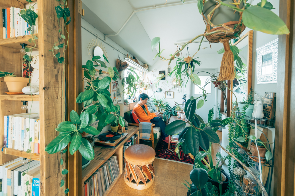 case:46 白い室内から生えるベランダグリーン 観葉植物・レンタル個人住宅向け観葉植物レンタルLOVE GREEN -ラブグリーン