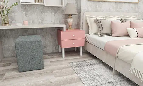 これは上級者だな。ピンクとグレーでかわいいシックを極める - 一人暮らしのワンルームインテリア