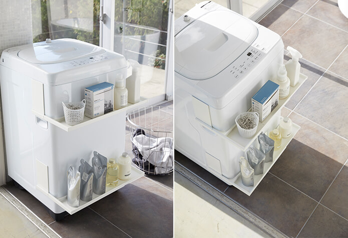 がっちり安定 造り付けのような乾燥機置き台 奥行55cmタイプ 幅77cm高さ151cm ディノスANAmall店 ランドリーラック おしゃれ 洗濯機ラック洗濯機 収納 棚 ラック 洗濯機台 洗濯ラック 洗濯機上収納 収納ラック ランドリー収納 伸縮 カゴ バスケット