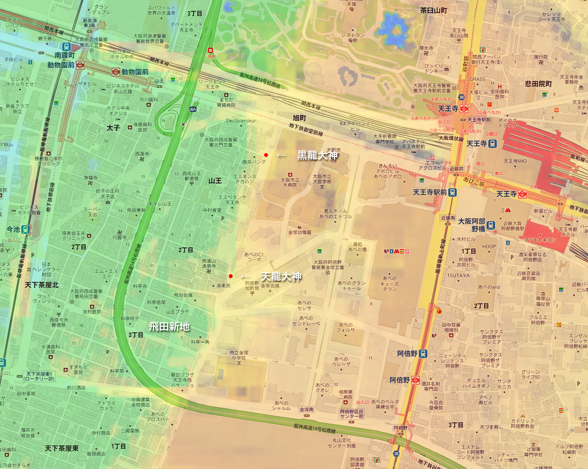 飛田新地協同組合（大阪市西成区/その他施設・団体）の地図｜地図マピオン