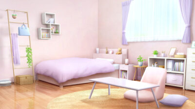 すっきりした色合いで落ち着いた雰囲気の寝室 イラスト素材4048649- フォトライブラリ