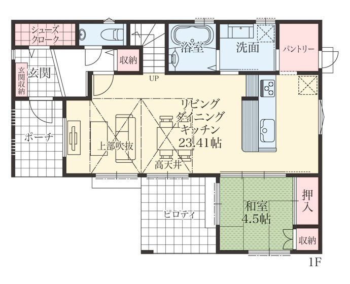 吹き抜け平面図の描き方を例に合わせて説明