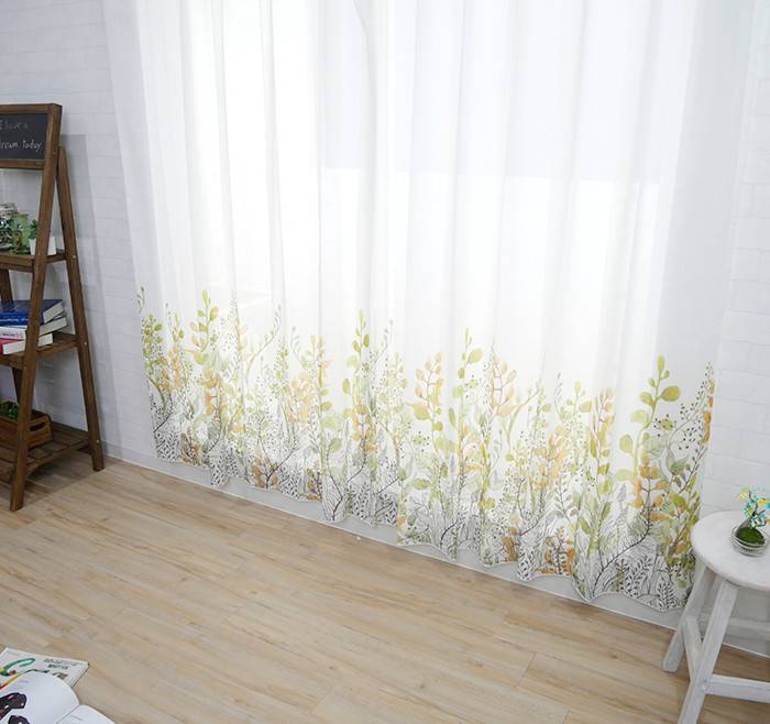 繊細なボタニカルデザインの2級遮光カーテン フロリ D-1196 カーテン通販専門店インズカーテン専門のインテリアショップ