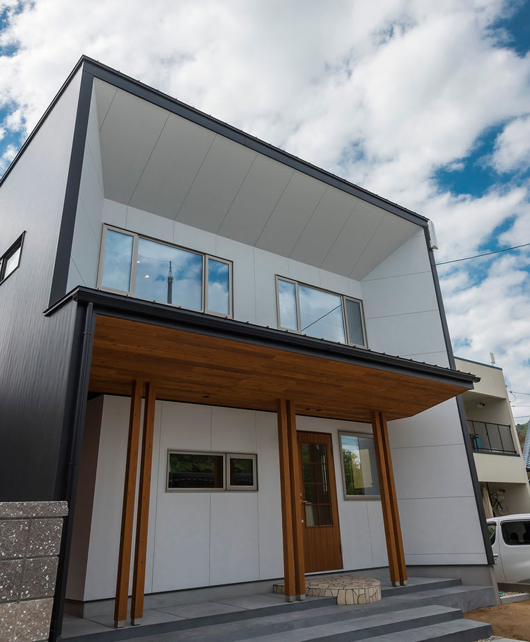 愛知県日進市にて、 家具工房 兼 事務所の 完成写真④ 外観愛知県春日井市一級建築士事務所春日井市設計事務所愛知県設計事務所店舗設計パートナーホーム日進市名古屋市小牧市瀬戸市多治見市和モダン無垢材桧新築住宅設計気持ち悪い