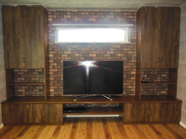 壁掛けテレビ周りに設置！薄型壁面収納シリーズ 収納庫 扉タイプ 幅120奥行35高さ180cm 通販 - ディノス