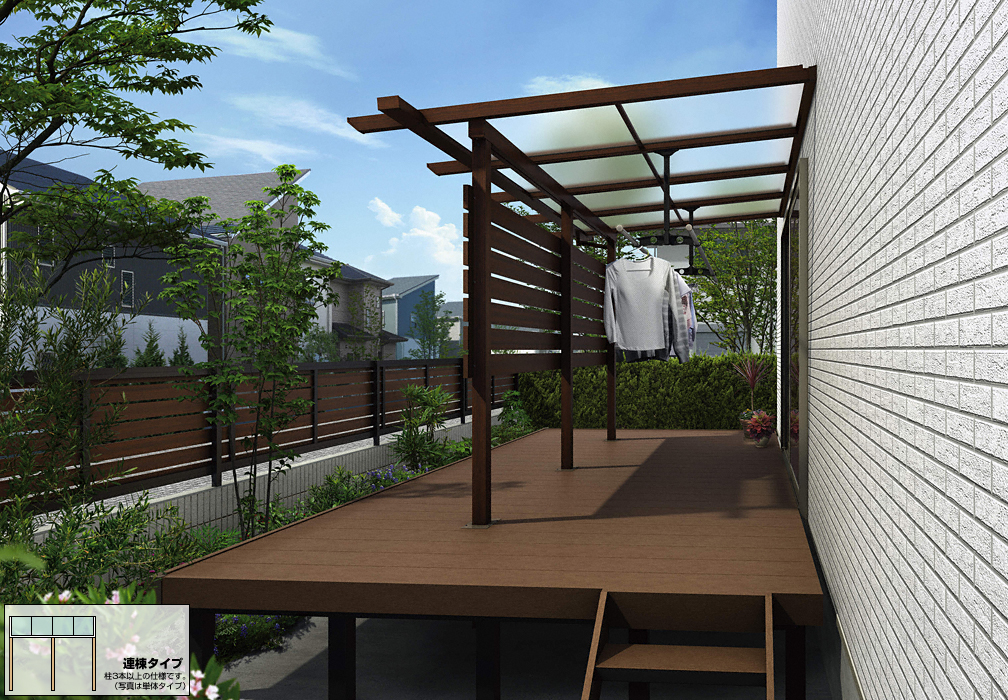 外壁を傷つけずに後付け設置可能！わが家にぴったりの独立型テラス屋根の種類と特徴・設置のポイントウチソトスタイル