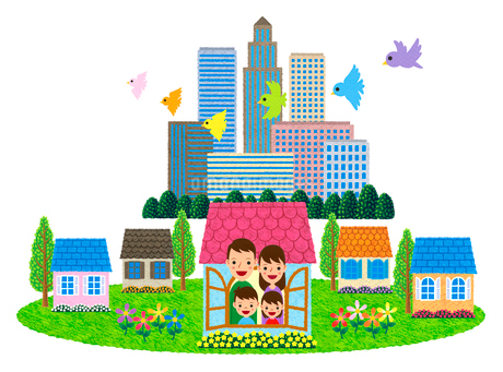 住宅のライン：イラスト無料