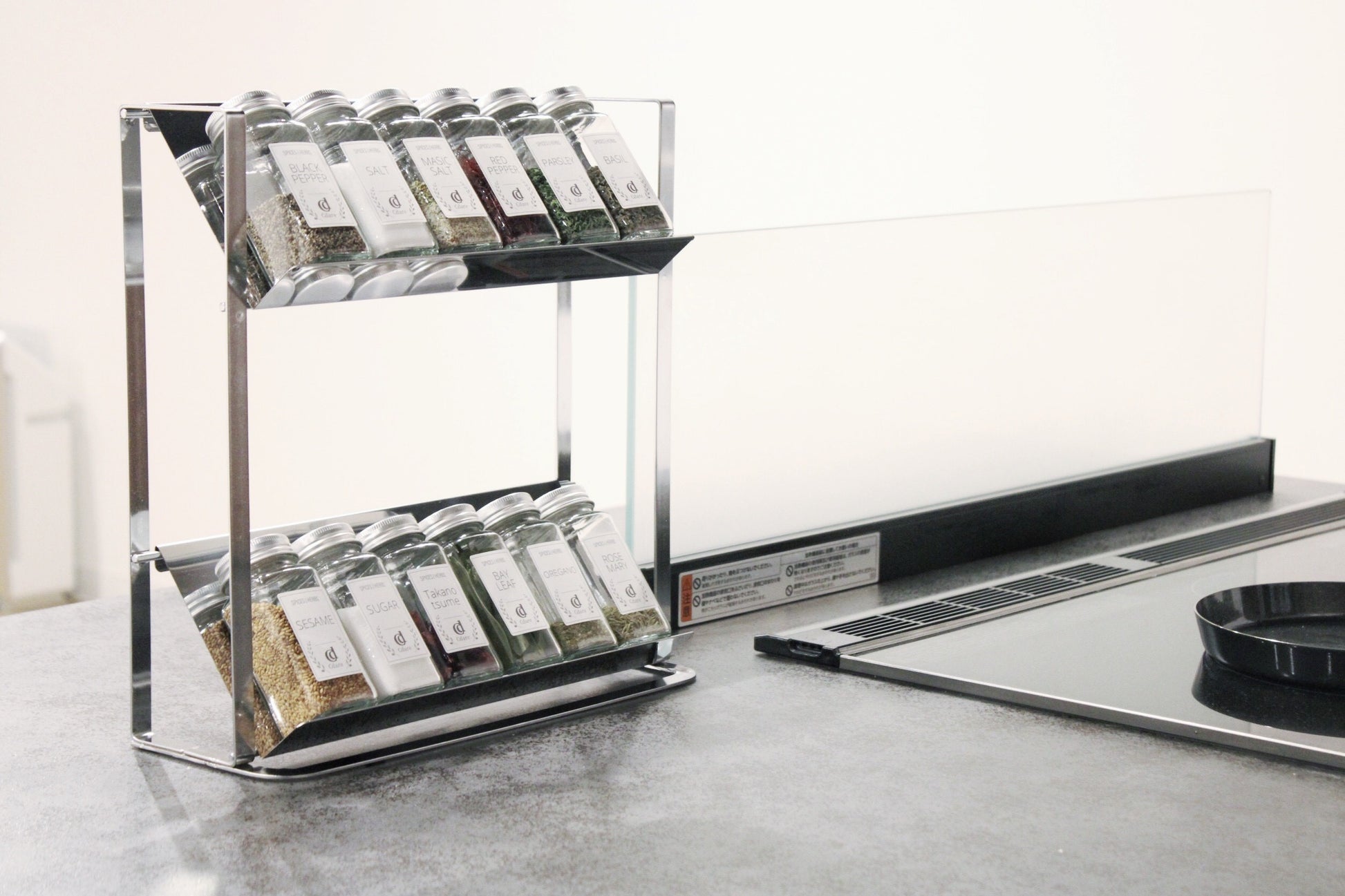 調味料ラック 伸縮スリムラック キッチン収納 スパイスラック キッチンラック 2段 ステンレス コンロ横ラック 伸縮 棚 台所 収納 ストッカー幅52～91cm 奥行10cm 高さ36.8cm 燕三条 日本製 キッチン キッチン用品 お洒落 インテリア ギフト 省スペースポイント10倍