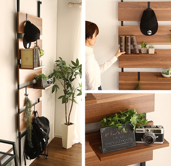 Amazon突っ張り棚 突っ張りラック 幅80 壁面収納 つっぱり ラック 木製 薄型 ウォールシェルフ 壁掛けシェルフ シェルフ 壁面ラック ラック飾り棚 壁掛け棚 本棚 棚 収納 壁付け 取り付け 玄関 トイレ 賃貸 北欧 ストーングレーオープンシェルフ・ラック オンライン通販