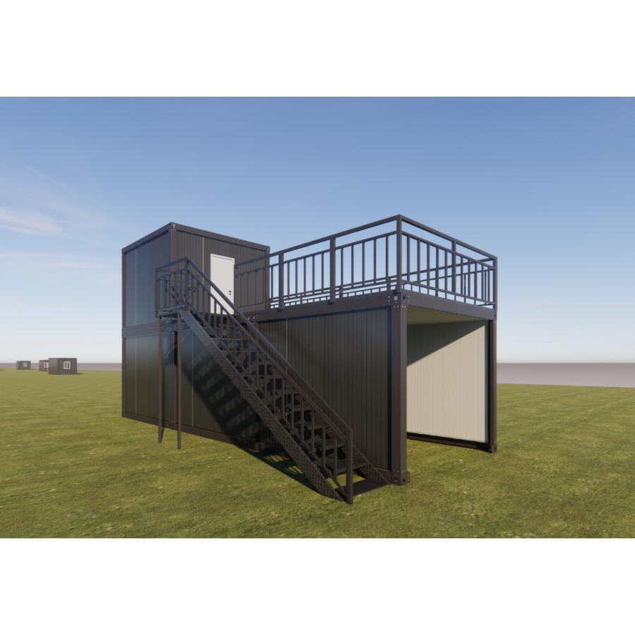 ユニットハウス プレハブ 事務所 店舗 居酒屋 倉庫物置 組み立て式 シャッター付 連結可能 屋上デッキ 仮設住宅 仮設スーパーハウス コンテナハウス楽天市場 ユニットハウス プレハブ 事務所 店舗 居酒屋 倉庫物置 組み立て式 両開き扉 連結可能 仮設住宅 仮設スーパー