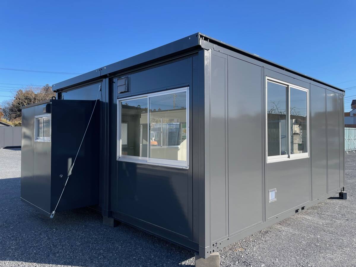 トイレ・流し台・デッキ付16坪ハウス 事務所・店舗ユニットハウス・プレハブのサニーハウス