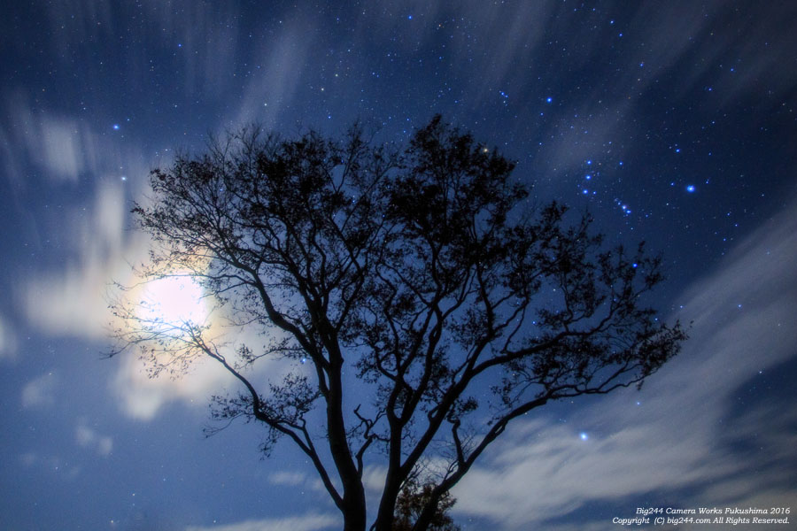 夜の雲中に輝く月 写真素材 [ 1042980 ]