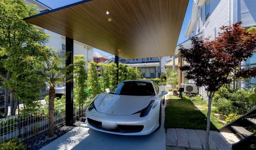 LIXILカーポートSC 木調 取付工事 車庫 駐車場 駐輪場 お庭 ｴｸｽﾃﾘｱ 外構 ﾘﾌｫｰﾑ 横浜 神奈川戸塚区 エクステリア・お庭・窓リフォームは横浜市のワイドアルミにおまかせ！神奈川県内を広域にフォロ