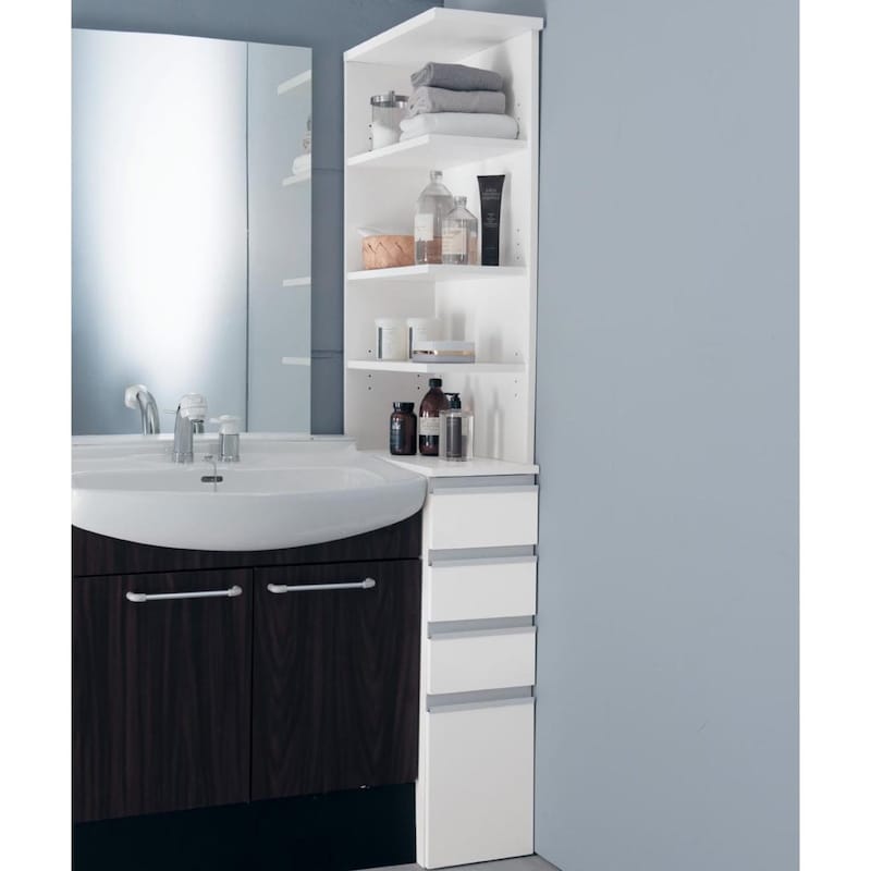 ランドリールーム・洗面所収納 洗面所収納・ランドリールーム収納・収納棚・飾り棚・壁厚ニッチ収納・ カウンター 、 壁、床南海プライウッド