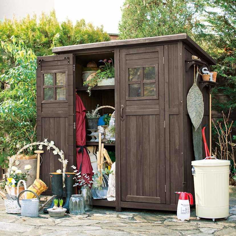 送料無料 屋外物置 スチール製 家庭用収納庫 鍵付き 白 幅約935mm