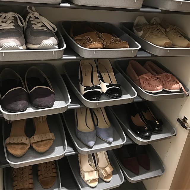 Amazonシューズトレー グレー下駄箱・シューズキャビネット オンライン通販