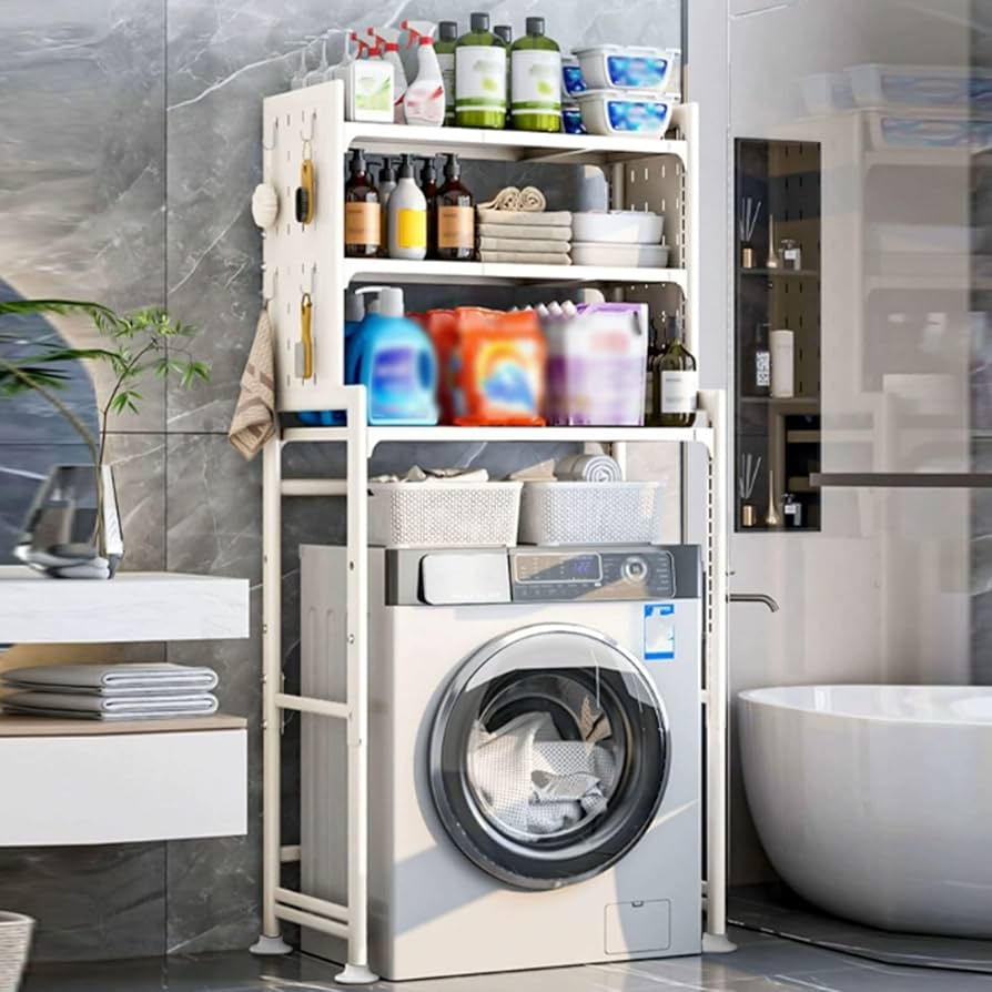 洗濯機周りや横の収納アイデア、ハンガーやタオルを取り出しやすく！ - 北欧、暮らしの道具店