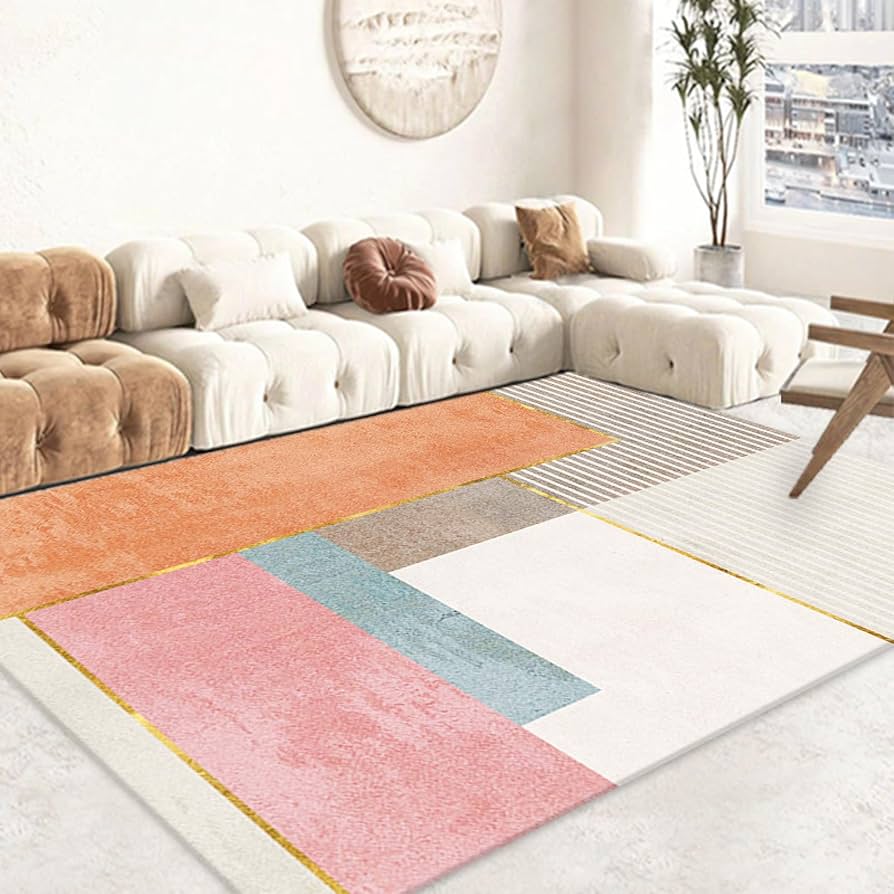 北欧風ラグカーペット インテリア 幾何学柄 滑り止め 柔らかい おしゃれ 耐磨耗性 防音 オールシーズン 新生活 北欧風 幾何学柄 チェアマットインテリア リビング 業務用 家庭用 抗菌防臭 オフィス用 オールシーズン holosbird-goods1